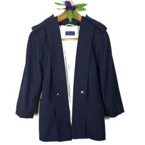 Vintage Escada tuxedo open front blazer navy size Small